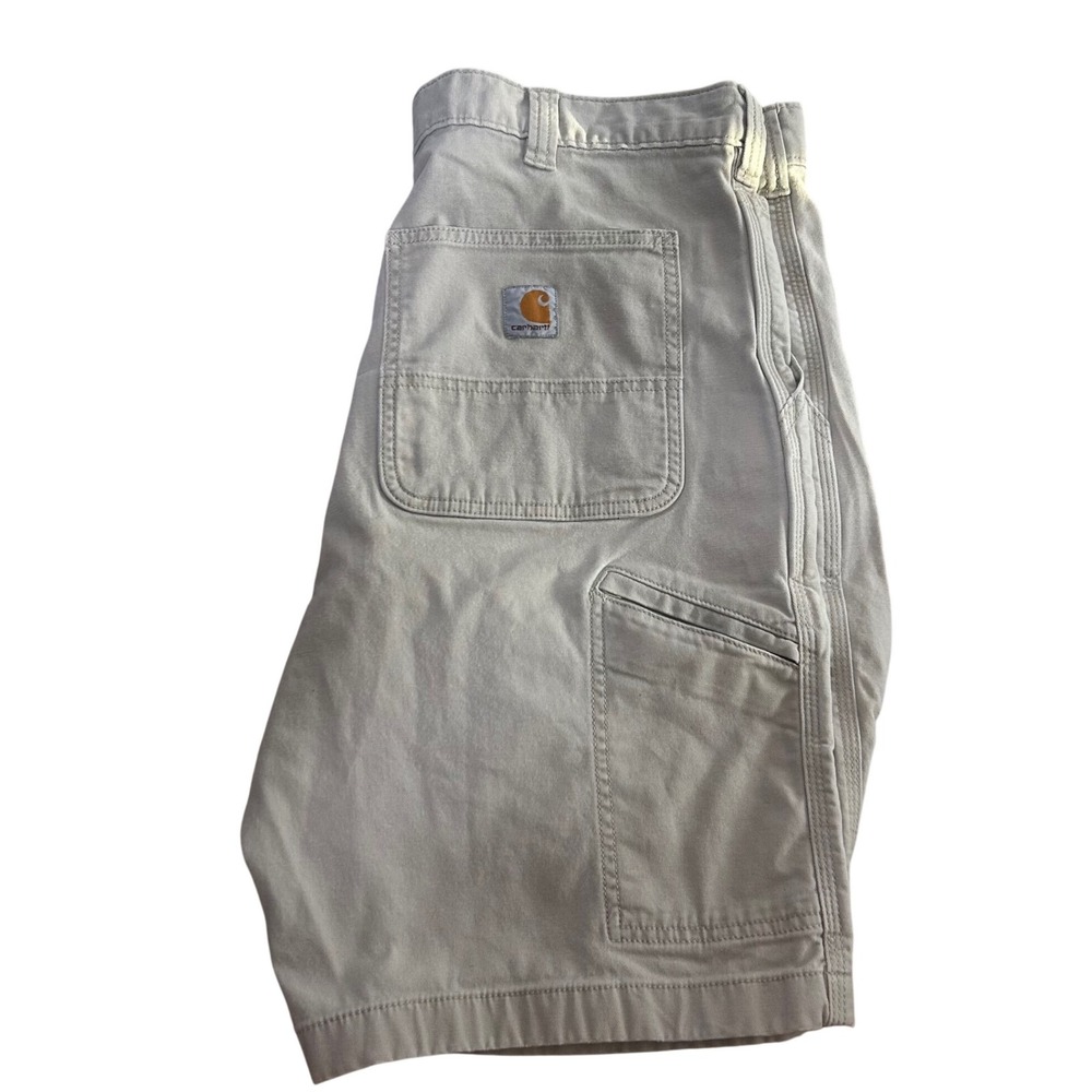 Carhartt Carpenter Shorts Mens Tan Relaxed Fit Canvas Utility Workwear B147-TAN